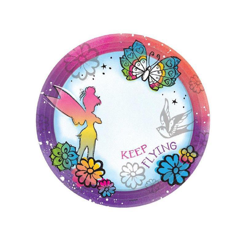 Disney Tinker Bell Dessert Plates: Birthday; Package includes (8 ...