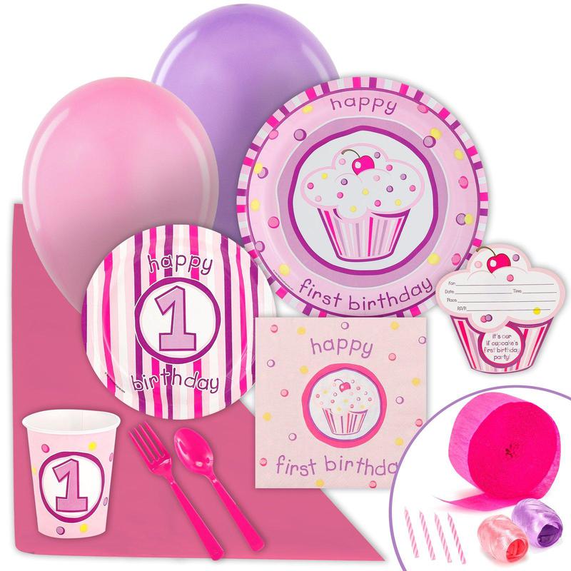 Birthday Express Girls Lil' Cupcake 1st Birthday Value Party Pack ...