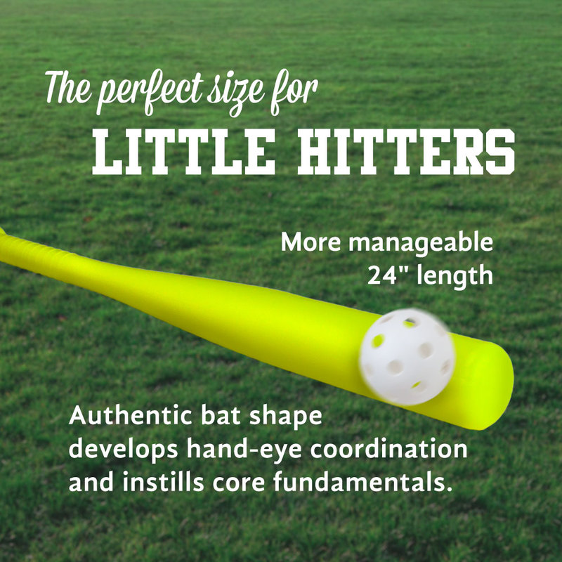 24" Youth Yellow Plastic Baseball Bat