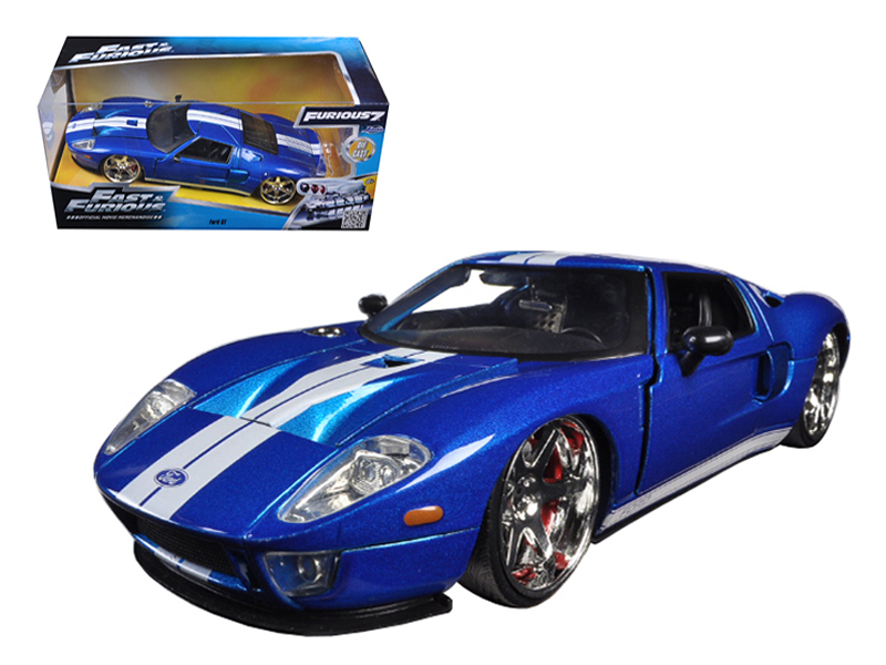 Ford GT "Fast & Furious 7" Movie Blue 1/24 Diecast Model Car by Jada