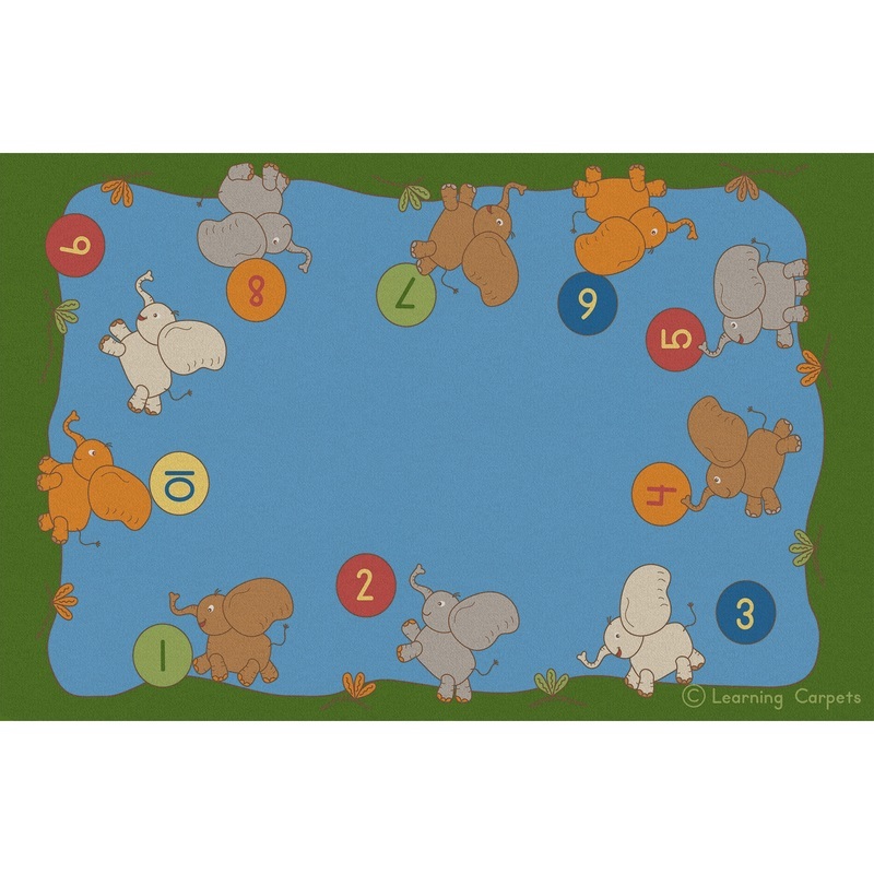 Learning Carpets Playful Numbers 110 Rug Woodtones Rectangle Large
