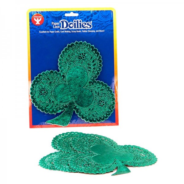Hygloss Doilies Specialty 24 ct., 6" Green Shamrock