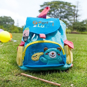 Bubi Bear 6.7*8.5 Embroidered Applique Fabric Art Draw String Bag//Drawstring Pouch